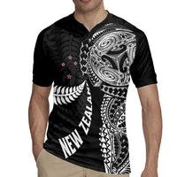Aotearoa Volleyball Custom Rugby Jersey Silver Ferns and Maori Tribal Black LT03 - Polynesian Pride