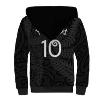 Aotearoa Volleyball Custom Sherpa Hoodie Silver Ferns and Maori Tribal Black LT03 - Polynesian Pride