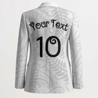 Aotearoa Volleyball Custom Blazer Silver Ferns and Maori Tribal White LT03 - Polynesian Pride