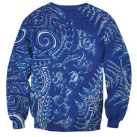 New Zealand Sea Animals Sweatshirt with Maori Koru Tribal Tattoo and Silver Ferns Aquatic Style