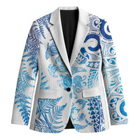 New Zealand Sea Animals Blazer with Maori Koru Tribal Tattoo and Silver Ferns Galaxy Style