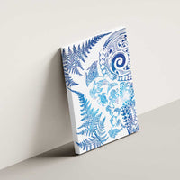 New Zealand Sea Animals Canvas Wall Art with Maori Koru Tribal Tattoo and Silver Ferns Galaxy Style