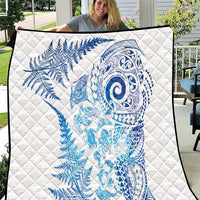 New Zealand Sea Animals Quilt with Maori Koru Tribal Tattoo and Silver Ferns Galaxy Style