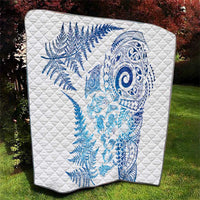 New Zealand Sea Animals Quilt with Maori Koru Tribal Tattoo and Silver Ferns Galaxy Style