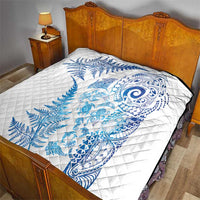 New Zealand Sea Animals Quilt with Maori Koru Tribal Tattoo and Silver Ferns Galaxy Style