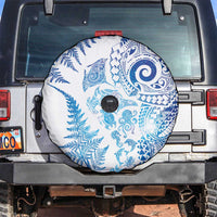 New Zealand Sea Animals Spare Tire Cover with Maori Koru Tribal Tattoo and Silver Ferns Galaxy Style