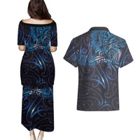 New Zealand New Year-Matariki Couples Matching Puletasi and Hawaiian Shirt Aotearoa Maori Tattoo Galaxy Sky