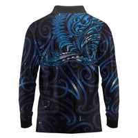 New Zealand New Year-Matariki Long Sleeve Polo Shirt Aotearoa Maori Tattoo Galaxy Sky