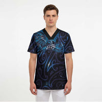 New Zealand New Year-Matariki Scrub Top Aotearoa Maori Tattoo Galaxy Sky LT03 - Polynesian Pride