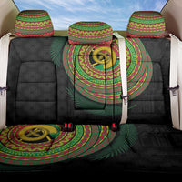 Vanuatu Tribal Tattoo with Namele Leaves Back Car Seat Cover