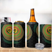 Vanuatu Tribal Tattoo with Namele Leaves 4 in 1 Can Cooler Tumbler