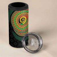 Vanuatu Tribal Tattoo with Namele Leaves 4 in 1 Can Cooler Tumbler