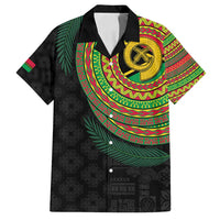 Vanuatu Tribal Tattoo with Namele Leaves Family Matching Long Sleeve Bodycon Dress and Hawaiian Shirt