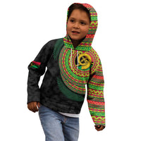 Vanuatu Tribal Tattoo with Namele Leaves Kid Hoodie