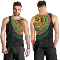 Vanuatu Tribal Tattoo with Namele Leaves Men Tank Top
