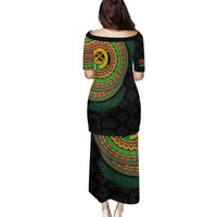 Vanuatu Tribal Tattoo with Namele Leaves Puletasi