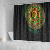 Vanuatu Tribal Tattoo with Namele Leaves Shower Curtain