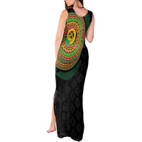 Vanuatu Tribal Tattoo with Namele Leaves Tank Maxi Dress