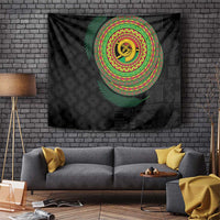 Vanuatu Tribal Tattoo with Namele Leaves Tapestry