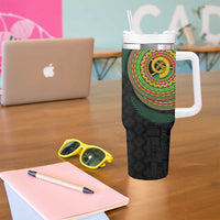 Vanuatu Tribal Tattoo with Namele Leaves Tumbler With Handle