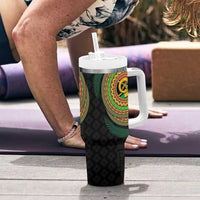 Vanuatu Tribal Tattoo with Namele Leaves Tumbler With Handle