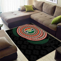 Penama Tribal Tattoo with Namele Leaves Area Rug
