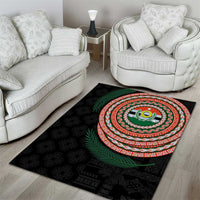 Penama Tribal Tattoo with Namele Leaves Area Rug