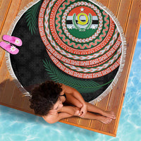 Penama Tribal Tattoo with Namele Leaves Beach Blanket LT03 - Polynesian Pride