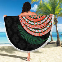 Penama Tribal Tattoo with Namele Leaves Beach Blanket LT03 - Polynesian Pride