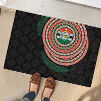 Penama Tribal Tattoo with Namele Leaves Rubber Doormat LT03 - Polynesian Pride