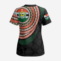 Penama Tribal Tattoo with Namele Leaves Scrub Top LT03 - Polynesian Pride