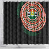 Penama Tribal Tattoo with Namele Leaves Shower Curtain