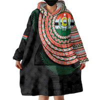 Penama Tribal Tattoo with Namele Leaves Wearable Blanket Hoodie LT03 - Polynesian Pride