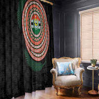 Penama Tribal Tattoo with Namele Leaves Window Curtain