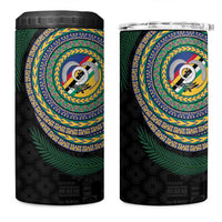 Torba Tribal Tattoo with Namele Leaves 4 in 1 Can Cooler Tumbler LT03 One Size: 16 oz Black - Polynesian Pride