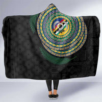 Torba Tribal Tattoo with Namele Leaves Hooded Blanket LT03 One Size Black - Polynesian Pride