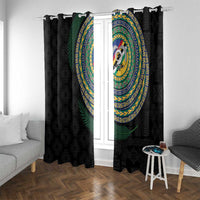 Torba Tribal Tattoo with Namele Leaves Window Curtain