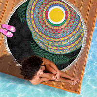 Shefa Tribal Tattoo with Namele Leaves Beach Blanket LT03 - Polynesian Pride