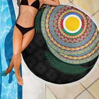 Shefa Tribal Tattoo with Namele Leaves Beach Blanket LT03 - Polynesian Pride