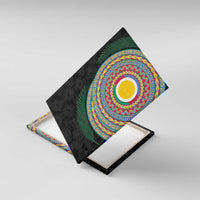 Shefa Tribal Tattoo with Namele Leaves Canvas Wall Art LT03 With Frame Black - Polynesian Pride
