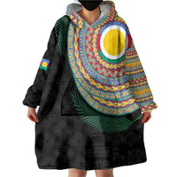 Shefa Tribal Tattoo with Namele Leaves Wearable Blanket Hoodie LT03 - Polynesian Pride