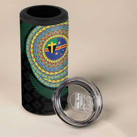 Tafea Tribal Tattoo with Namele Leaves 4 in 1 Can Cooler Tumbler LT03 - Polynesian Pride