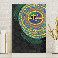 Tafea Tribal Tattoo with Namele Leaves Canvas Wall Art LT03 Without Frame Black - Polynesian Pride