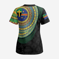 Tafea Tribal Tattoo with Namele Leaves Scrub Top LT03 - Polynesian Pride