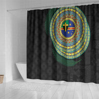 Tafea Tribal Tattoo with Namele Leaves Shower Curtain