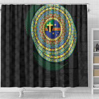 Tafea Tribal Tattoo with Namele Leaves Shower Curtain