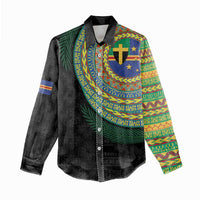 Tafea Tribal Tattoo with Namele Leaves Women Casual Shirt