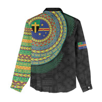 Tafea Tribal Tattoo with Namele Leaves Women Casual Shirt