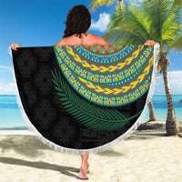 Malampa Tribal Tattoo with Namele Leaves Beach Blanket LT03 - Polynesian Pride
