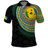 Malampa Tribal Tattoo with Namele Leaves Polo Shirt